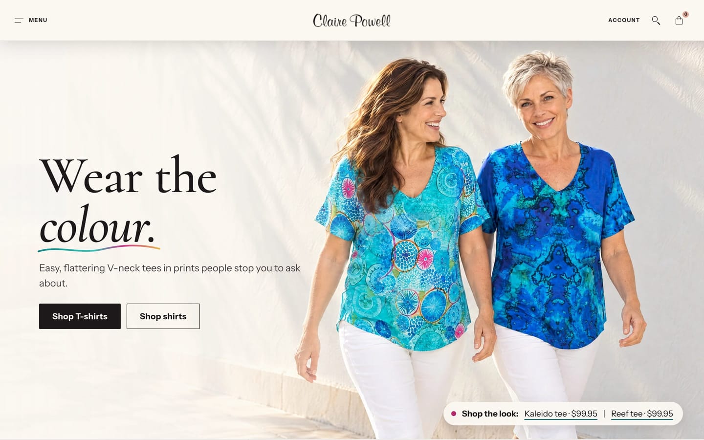 Claire Powell website, desktop view